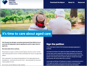 Australian Aged Care Collaboration campaign: Care About Aged Care