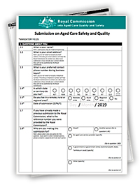 Royal Commission into Aged Care - PDF submission form