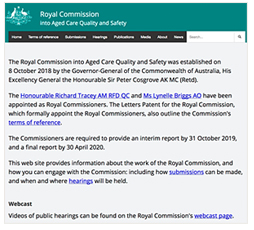 Royal Commission into Aged Care Quality and Safety